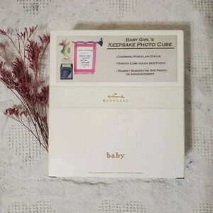 Hallmark | Baby Girl's Keepsake Photo Arrival Announcement Cube